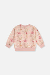Sweatshirt Pink Printed Flowers