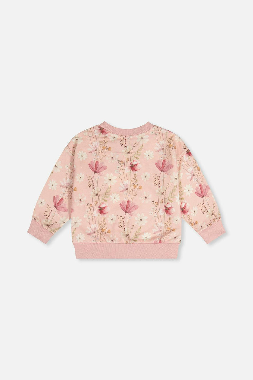 Sweatshirt Pink Printed Flowers