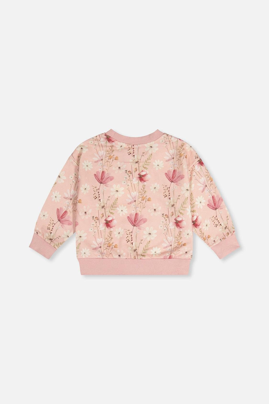Sweatshirt Pink Printed Flowers