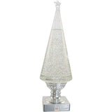 14-Inch Battery-Operated Clear and Silver Lava Light Tree
