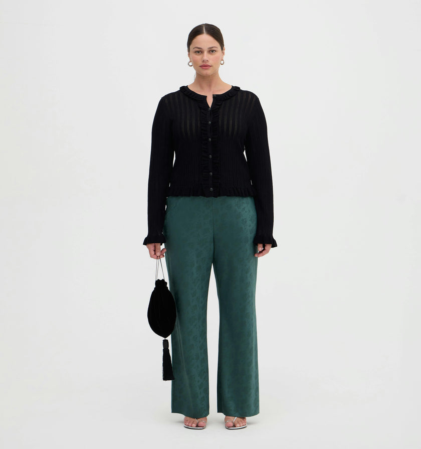 The Beverly Pant - Jadeite Floral Jacquard