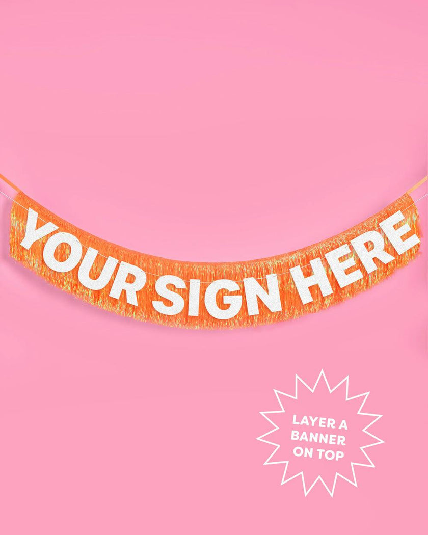 Orange Fringe Banner - iridescent banner