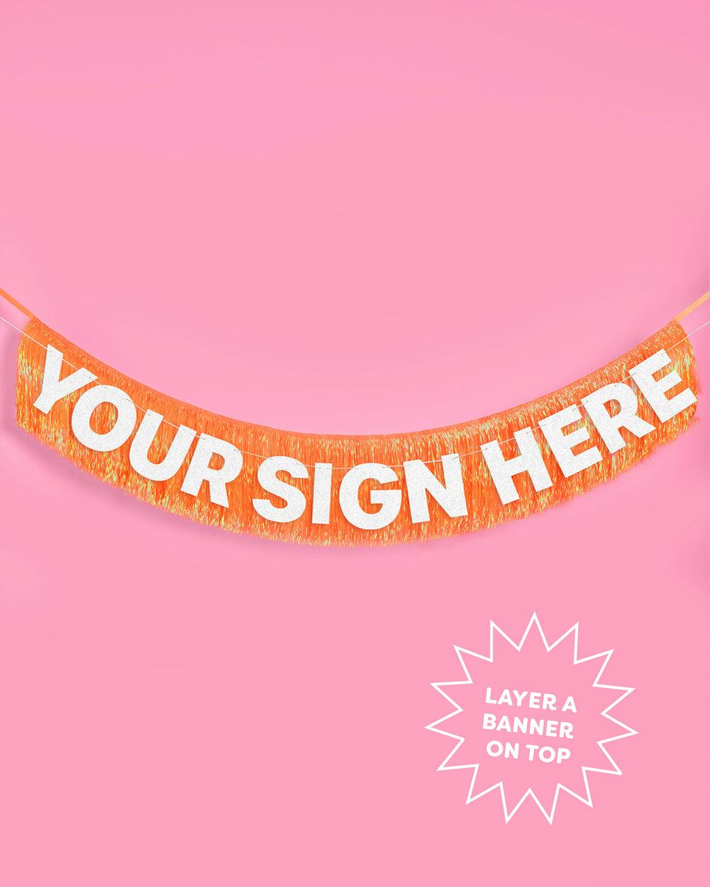 Orange Fringe Banner - iridescent banner