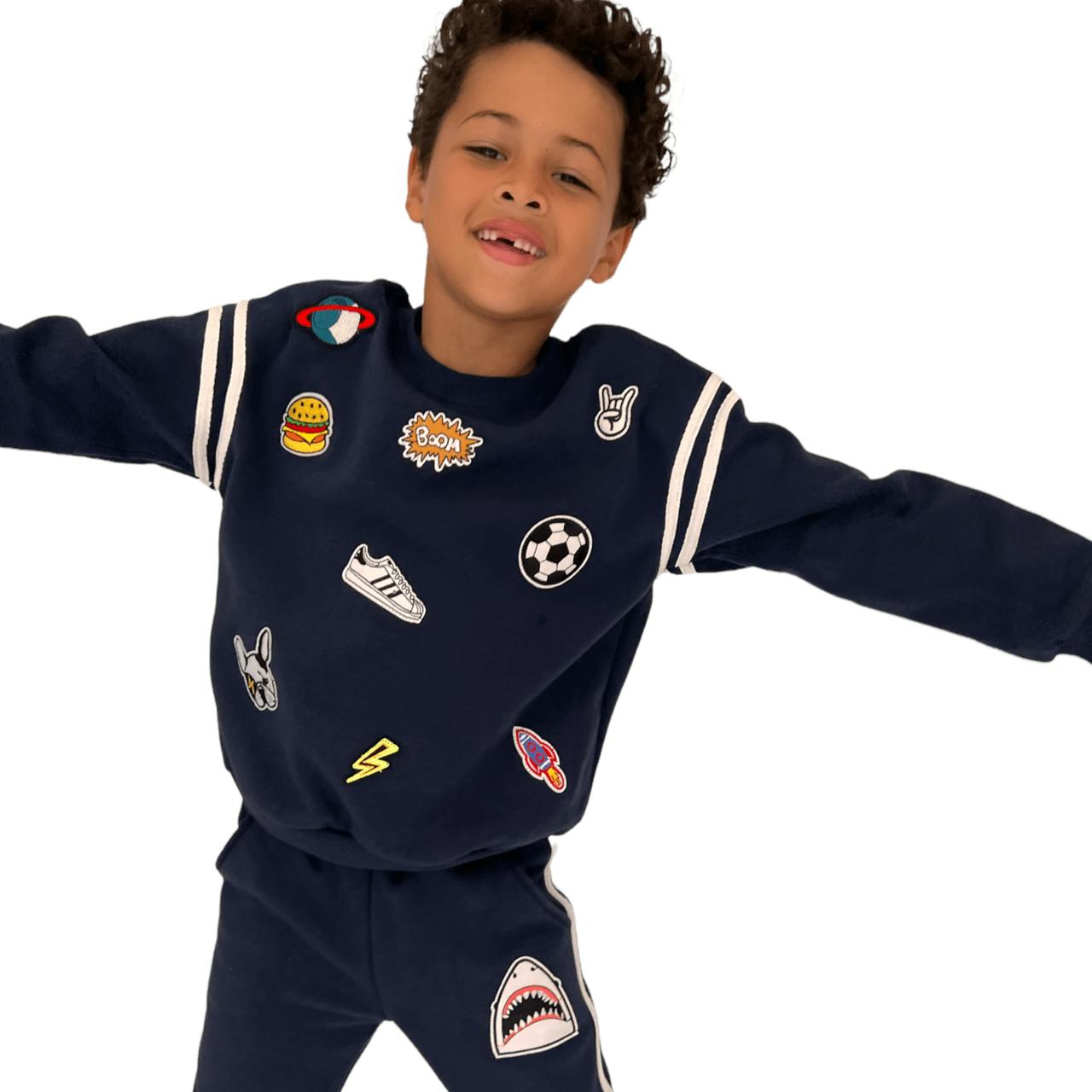 Varsity Patch Jogger Set Navy