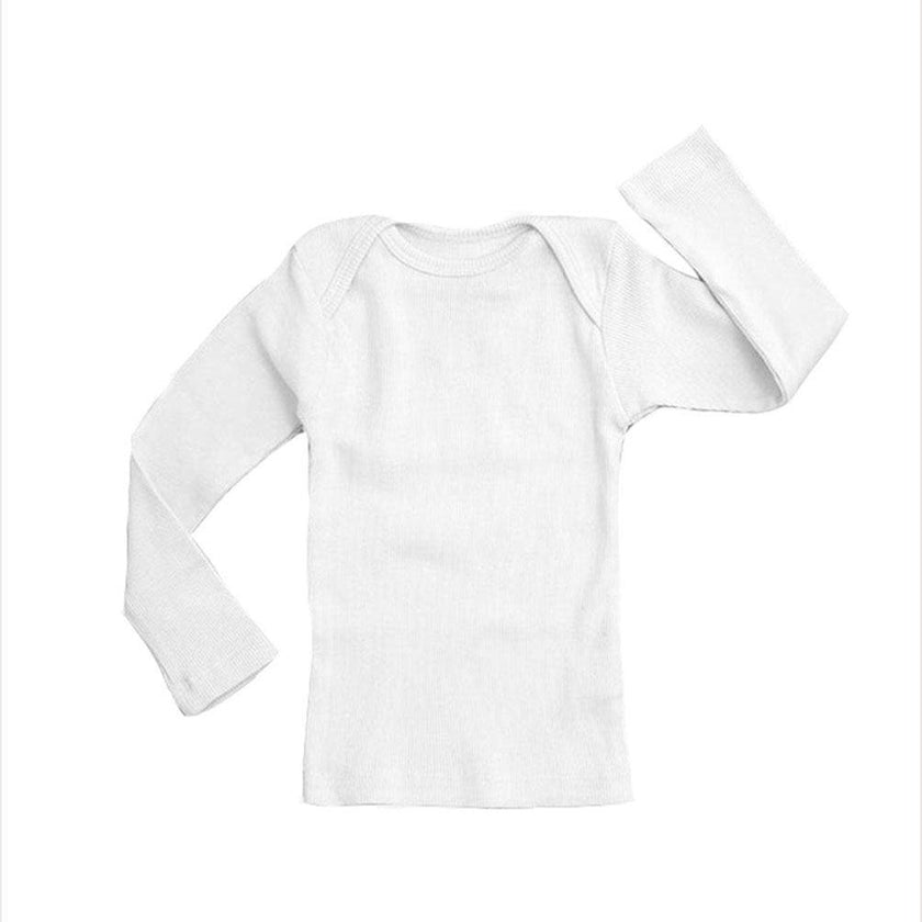 Rib Lap Shoulder Tee Long Sleeve White