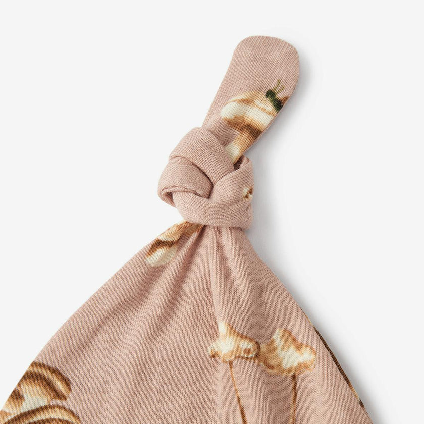 Mushroom Organic Cotton Knotted Beanie Hat