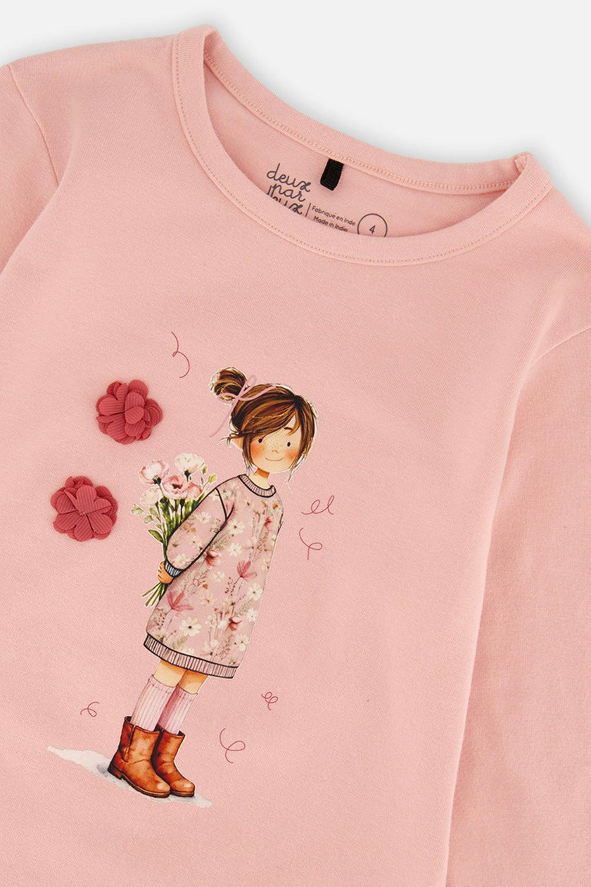 Organic Cotton Jersey T-Shirt Pale Dusty Pink