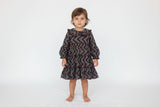 Noel Printed Peter Pan Collar Tiered Dress - Midnight