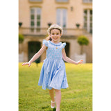 Tulip Pink Gingham Frilled Cap Sleeve Smocked Dress