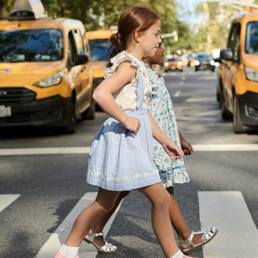 Nicky Hilton x La Coqueta Blue Whitney Girl Pinafore Skirt