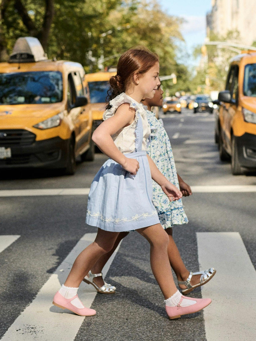 Nicky Hilton x La Coqueta Blue Whitney Girl Pinafore Skirt