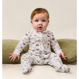 Mini Woof Squad Grey Zip-up Bodysuit