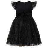 Wednesday Velvet & Glitter Tulle Party Dress