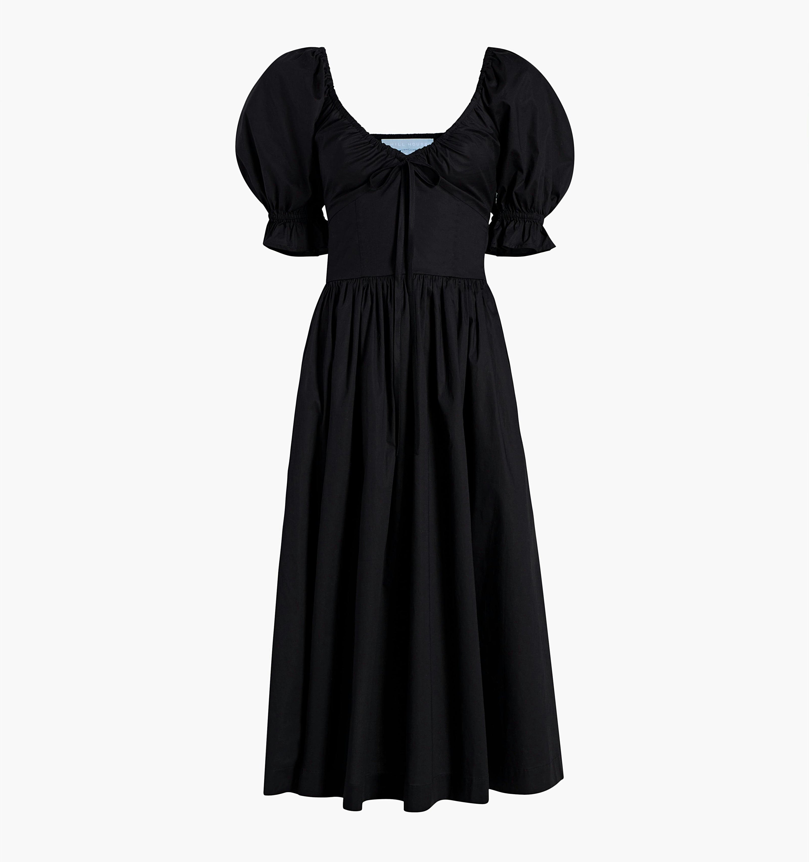The Ophelia Dress - Black Cotton Voile