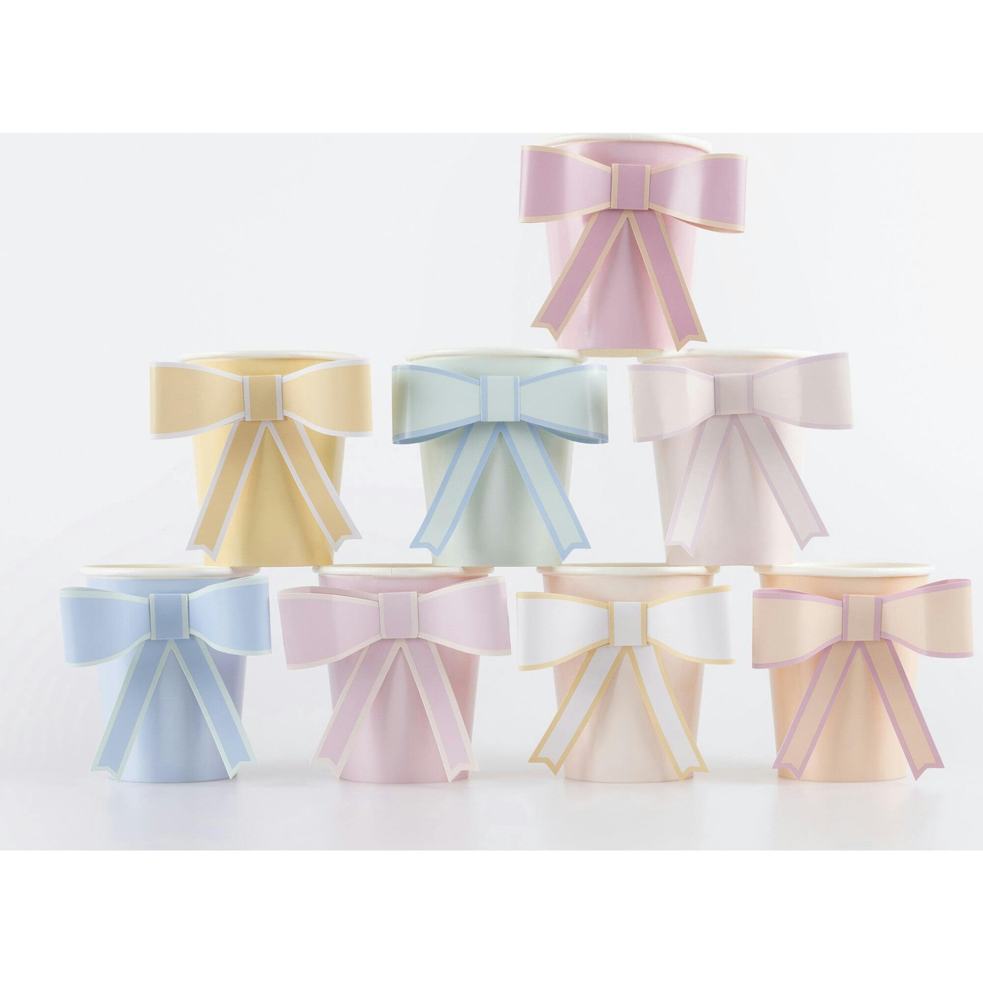 Pastel Bow Cups
