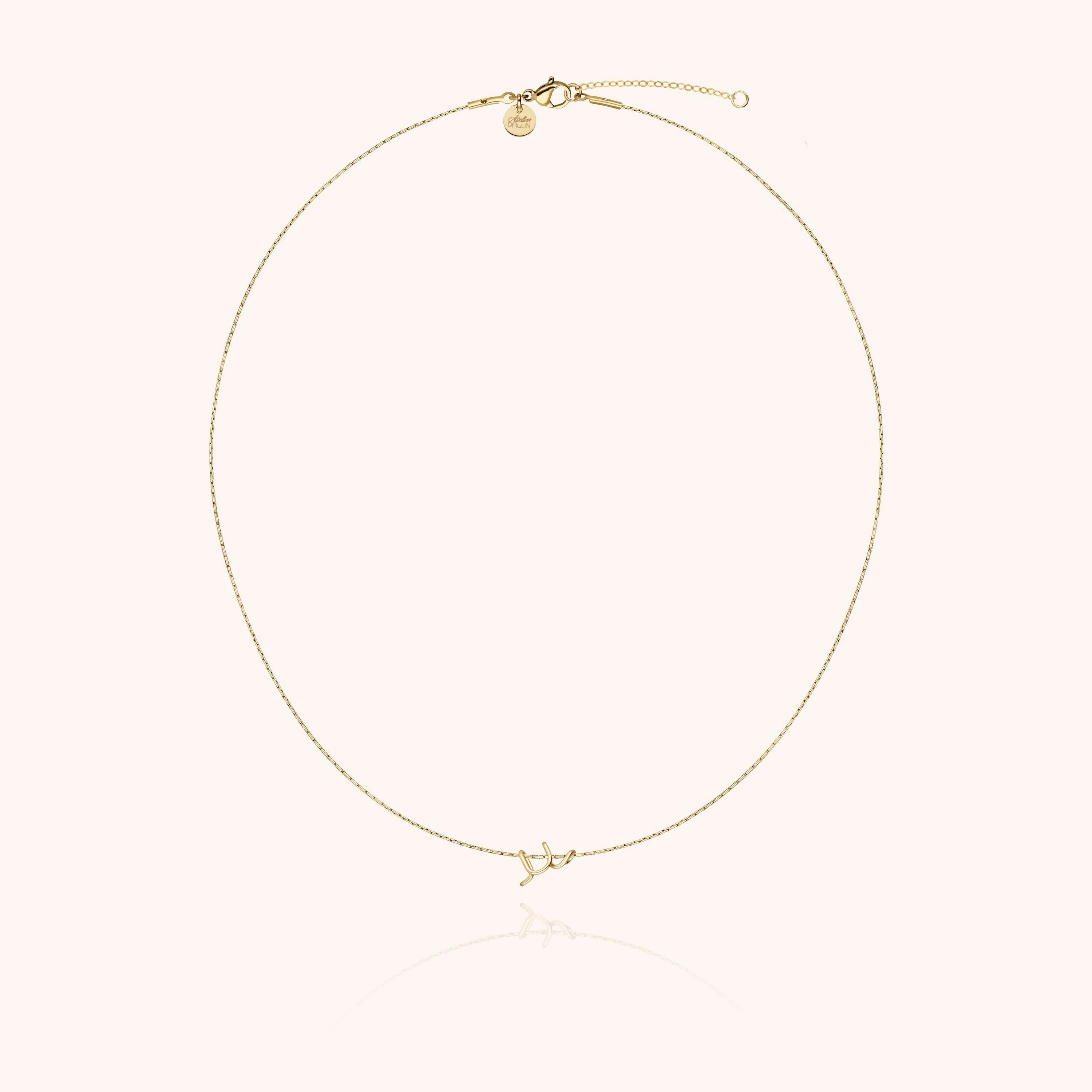 Initial Necklace, 14k Yellow Gold Filled