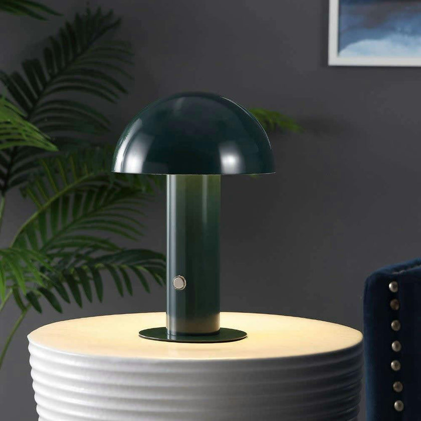 Boletus 10.75" Contemporary Bohemian Rechargeable/Cordless Iron Integrated LED Mushroom Table Lamp