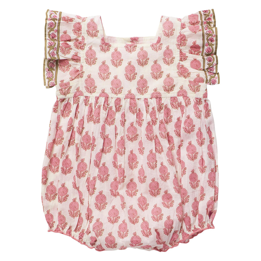 Baby Girls Elsie Bubble - Pink Dahlia Floral