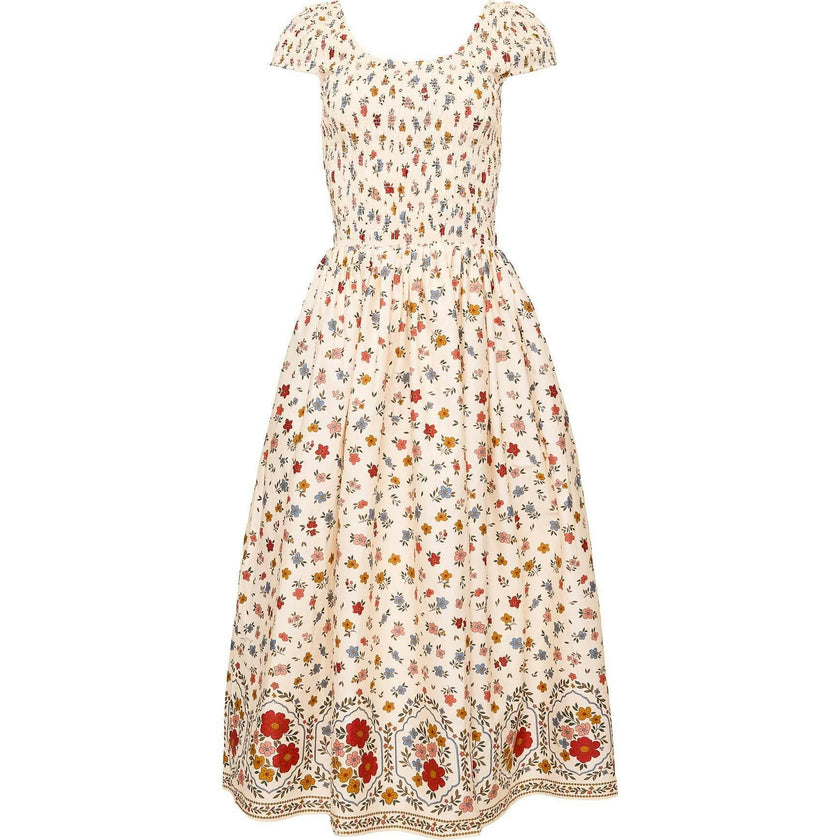Marlow Cap Sleeve Dress in Cream Ditsy Floral