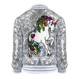 Girls Unicorn Sequin Bomber