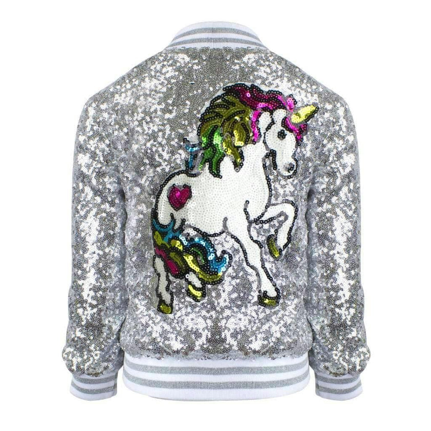 Girls Unicorn Sequin Bomber