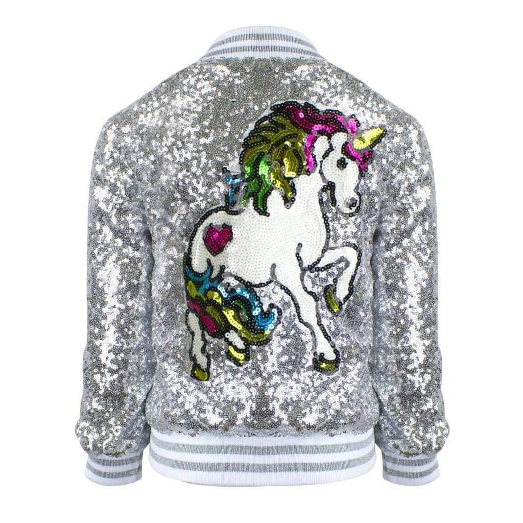 Girls Unicorn Sequin Bomber