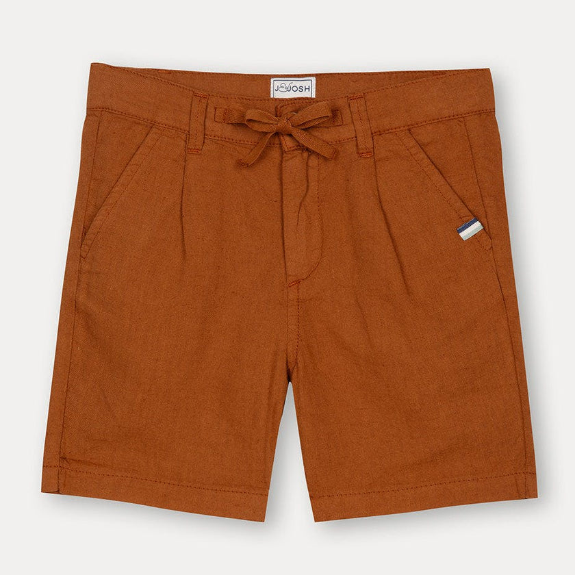 Rust Linen Cotton Shorts