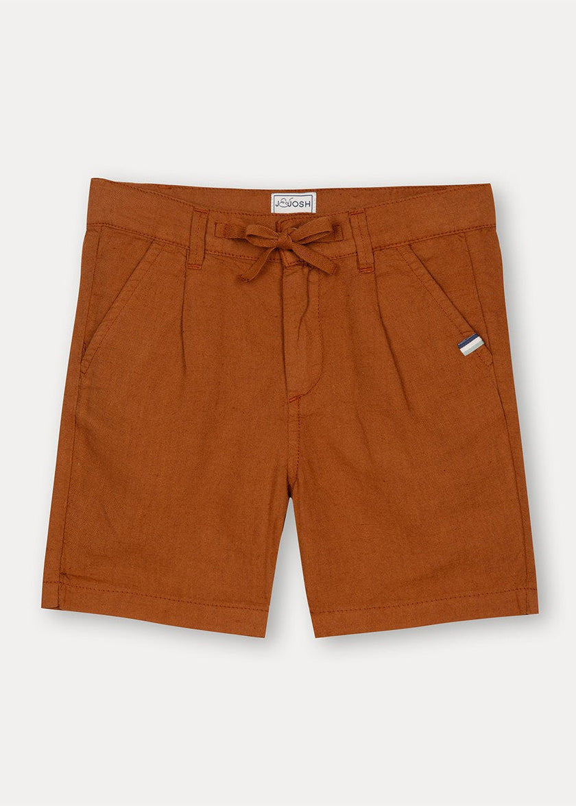 Rust Linen Cotton Shorts