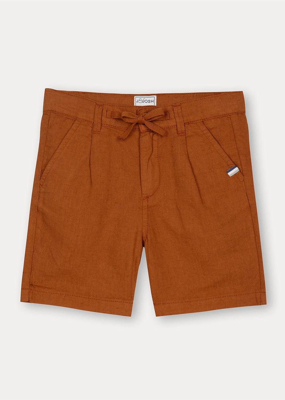 Rust Linen Cotton Shorts