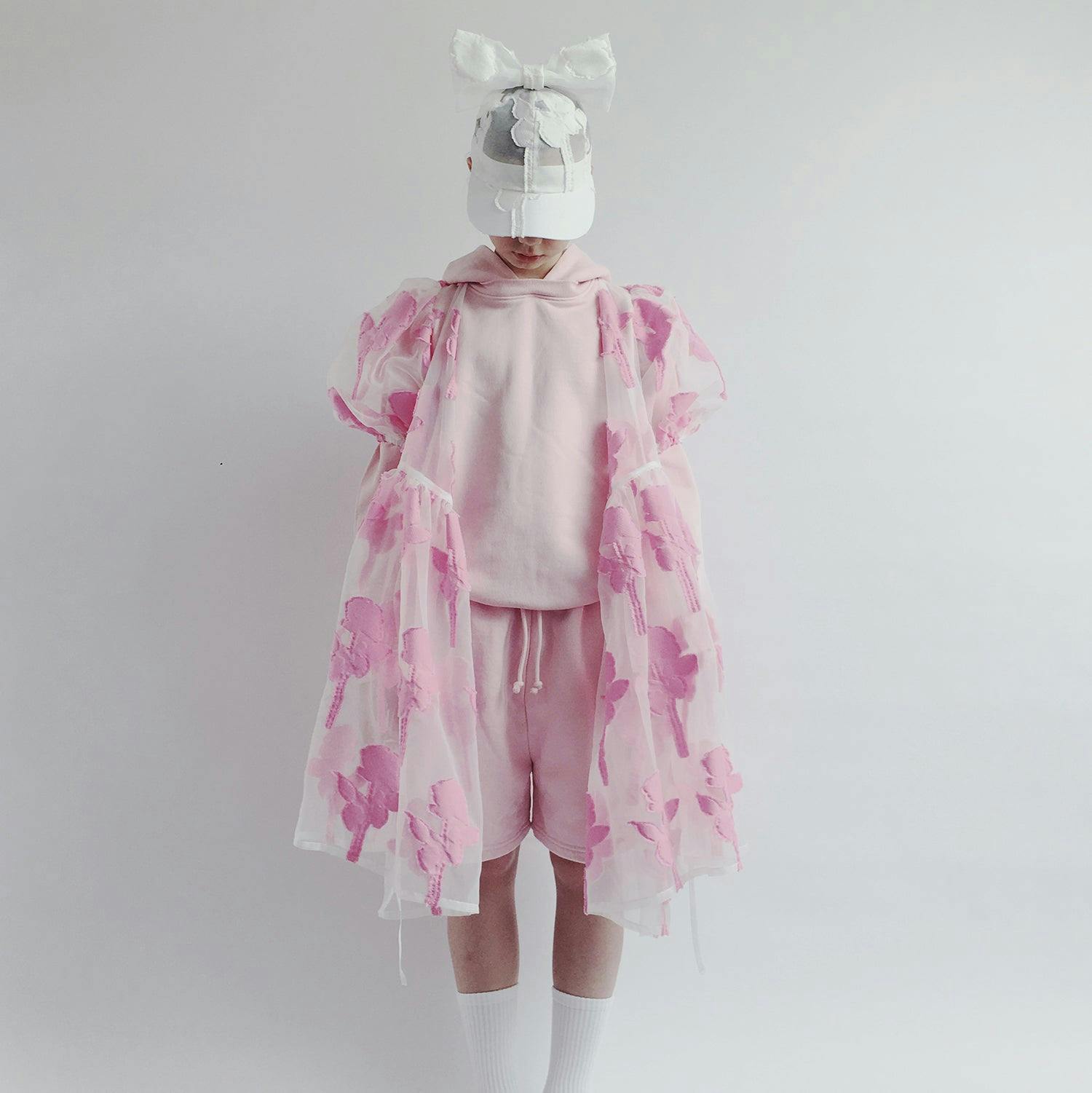 CAROLINE BOSMANS Rose Gauze Wrap Party Dress