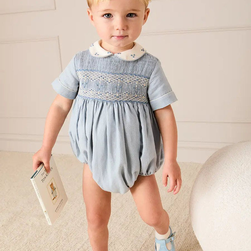 Leather T-Bar Baby Shoes in Sky Blue (20-26EU)