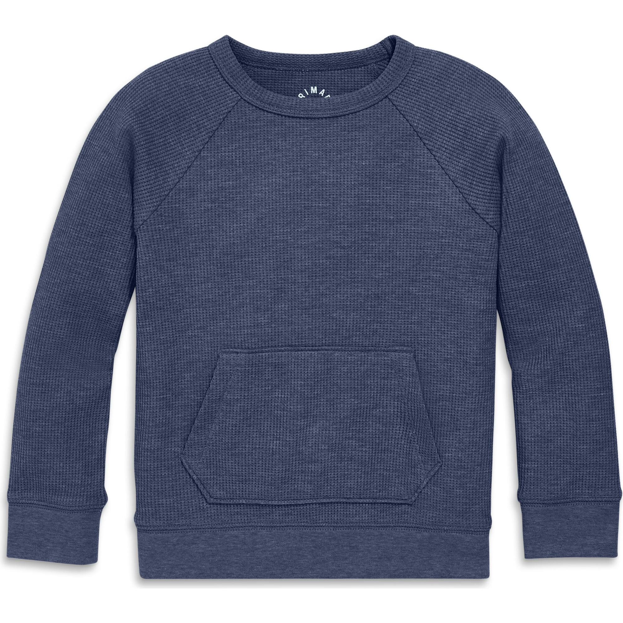 Kids heathered waffle pocket tee