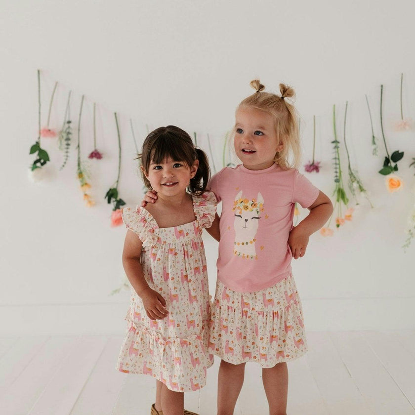 Girl's Drop-Waist Peplum Dress