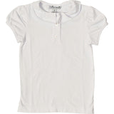 Eliza Ruffle Knit Polo, White