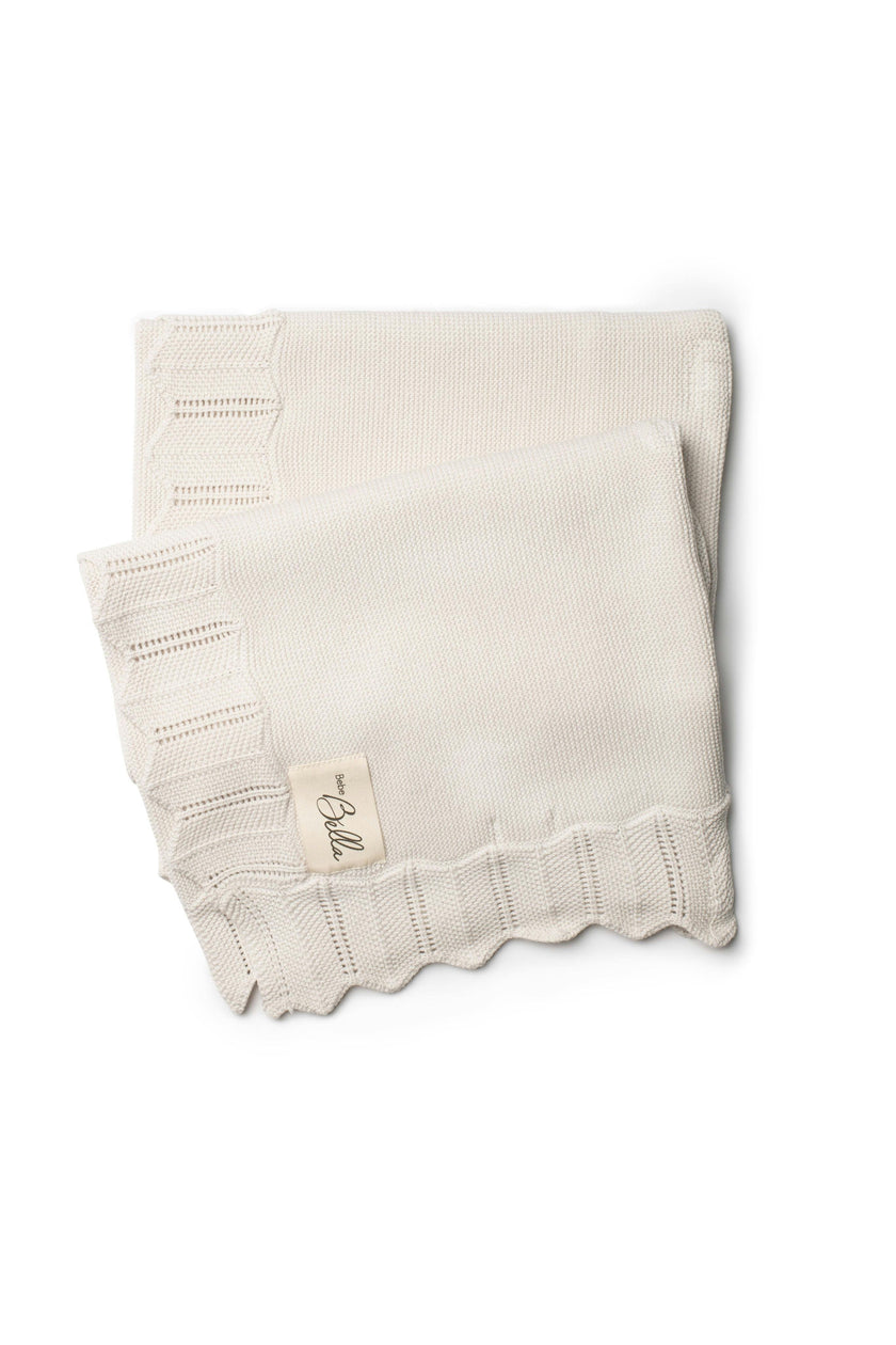 Knit Pointelle-Edge Viscose-Blend Blanket