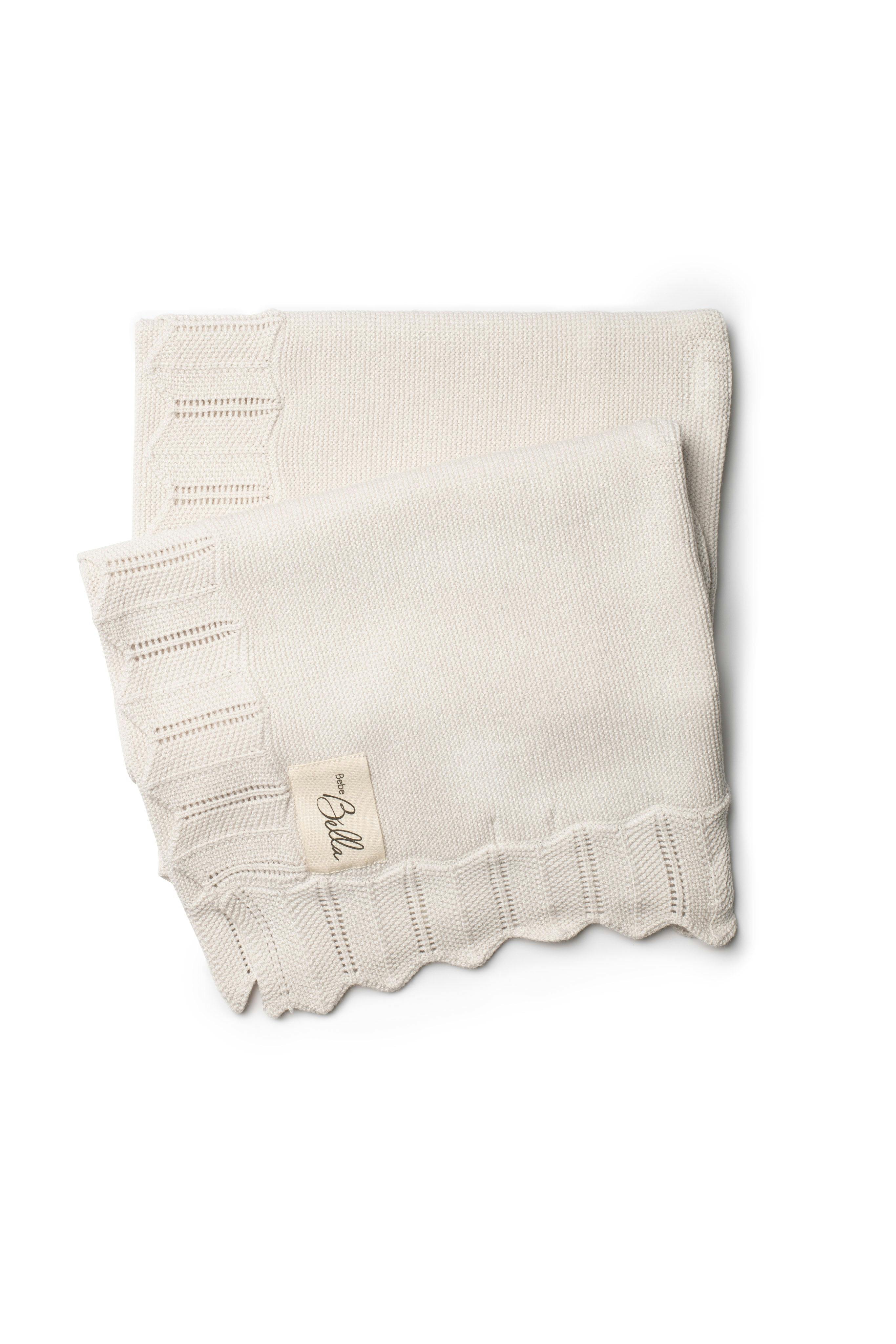 Knit Pointelle-Edge Viscose-Blend Blanket