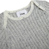 Ribbed Knit Short Sleeve Retro Bodysuit
