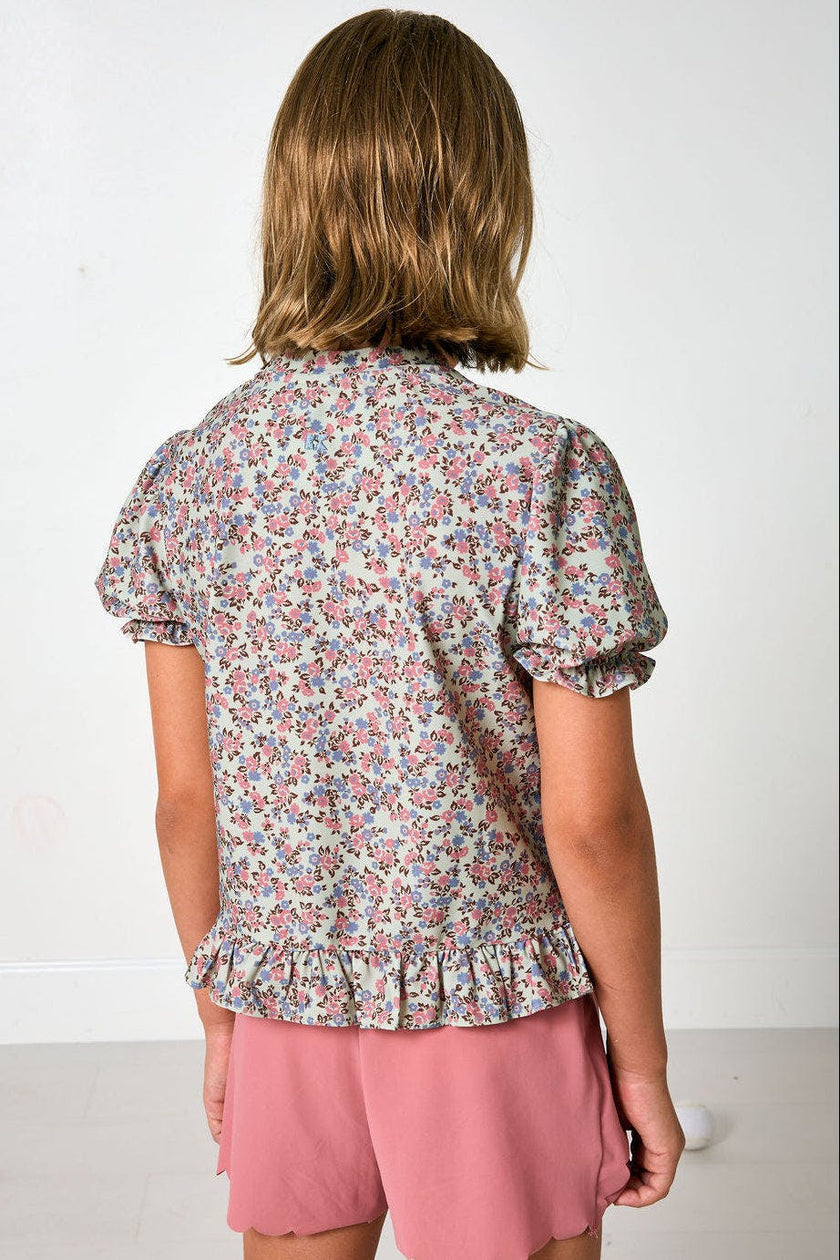 fall floral ruffle tee