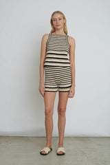LARA STRIPE CROCHET SHORT | Two Left!