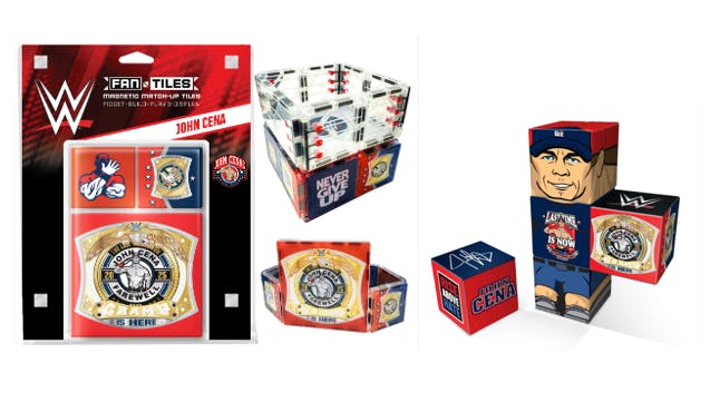 WWE John Cena The Last Time is Now Magnetic Fan Tiles & Qubee Combo Set