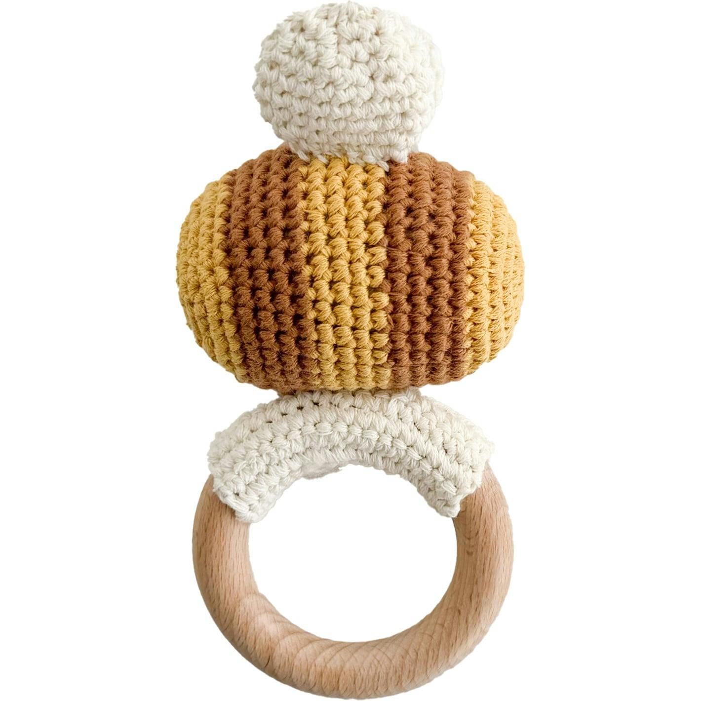 Cotton Crochet Rattle Teether Bee