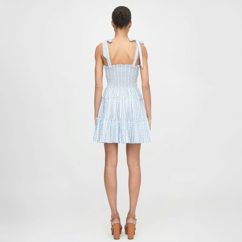 The Ribbon Charlotte Nap Dress - Blue Petal Stripe