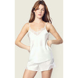 Women's Silk Lace Cami Short Set in White