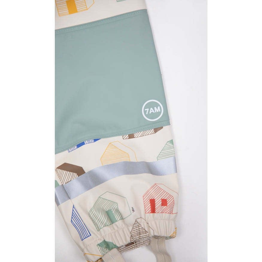 House Print Rain Suspender Pants
