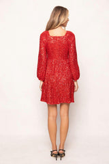 Jewel Dress in Red Sequin
