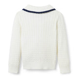 The Scalloped Cable Knit Cardigan, white