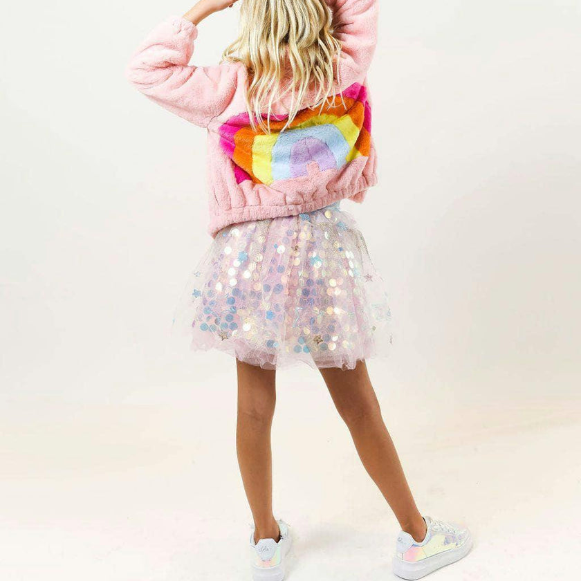 Rainbow Faux Fur Coat