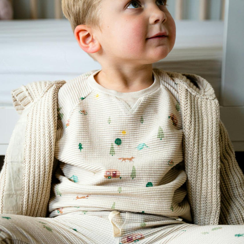 Organic Cotton Waffle Long Sleeve Tee