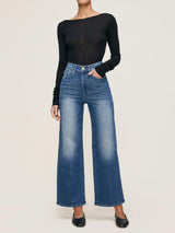 Hepburn Wide Leg High Rise Ankle Jeans Oceanside