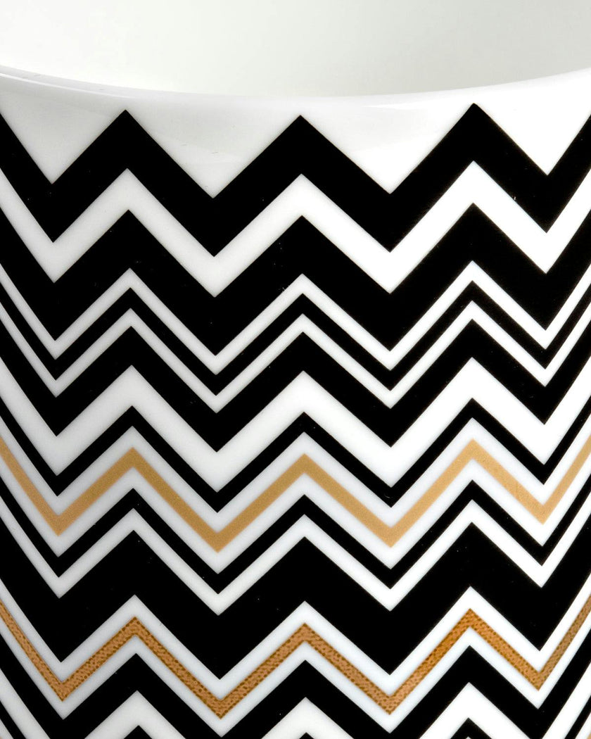 High Vase ZIG ZAG  Gold diam. 6.3", H 14"
